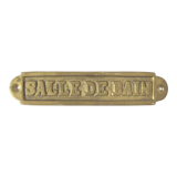 Brass bathroom door plate