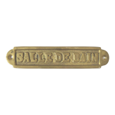 Brass bathroom door plate