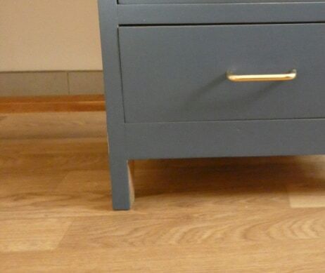 Bureau années 50 bleu nuit et sa chaise assortie