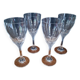 4 crystal wine glasses from Arques, Granville model.