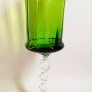 Emerald green chalice Empoli 70s Height 32 cm