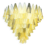 Monumental Italian Amber and Fumè Multicolour “Rondini” Murano Glass Chandelier
