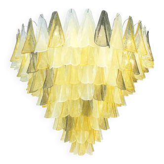 Monumental Italian Amber and Fumè Multicolour “Rondini” Murano Glass Chandelier