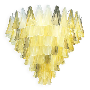 Monumental Italian Amber and Fumè Multicolour “Rondini” Murano Glass Chandelier