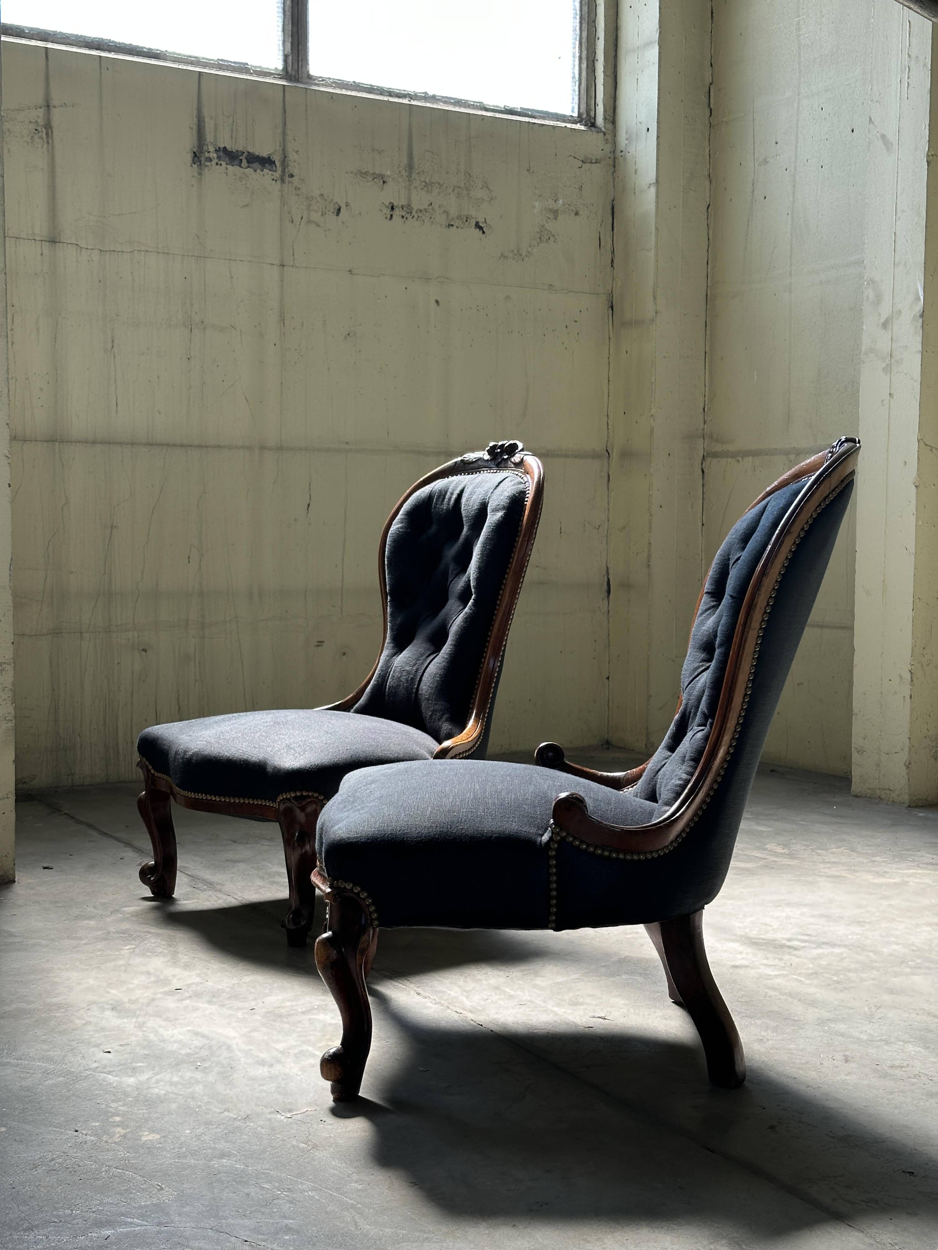 19th century Louis Philippe low chairs