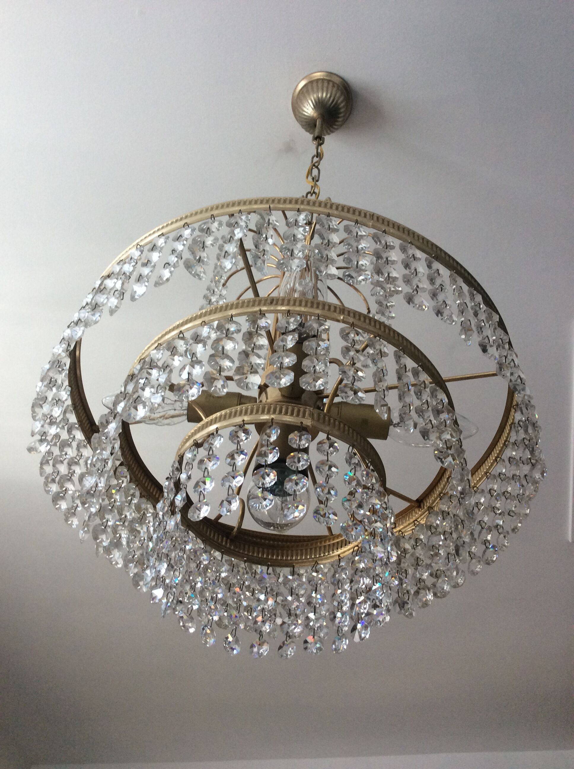 Cascade crystal chandelier