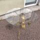 Florentine gold metal floral glass coffee table