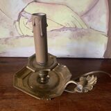 Candle holder transformed into a lamp