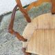 Provencal double armchair with woven rush in walnut