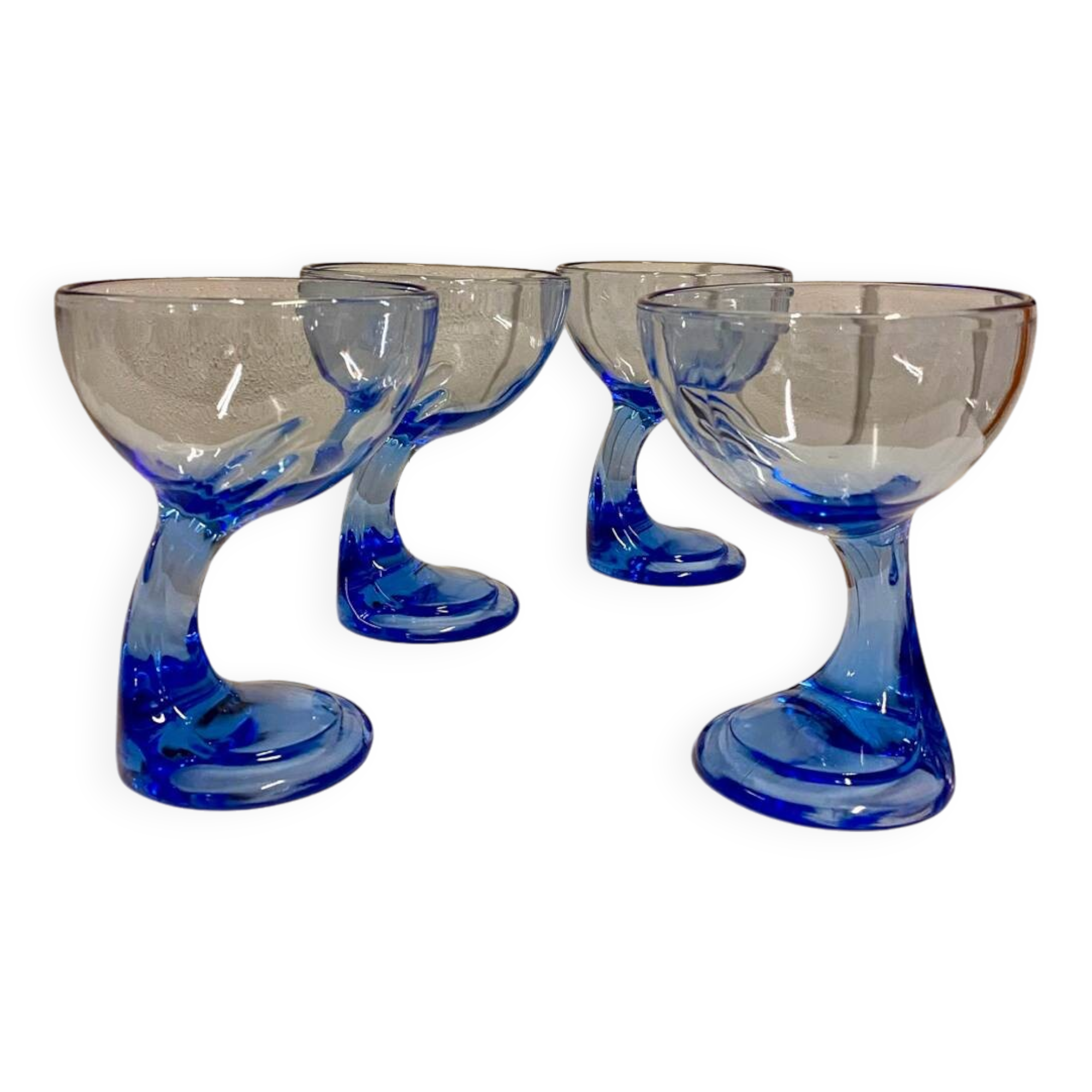 4 ice cream cups, Jerba model, by Luigi Bormioli, 1970