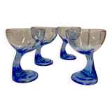 4 ice cream cups, Jerba model, by Luigi Bormioli, 1970