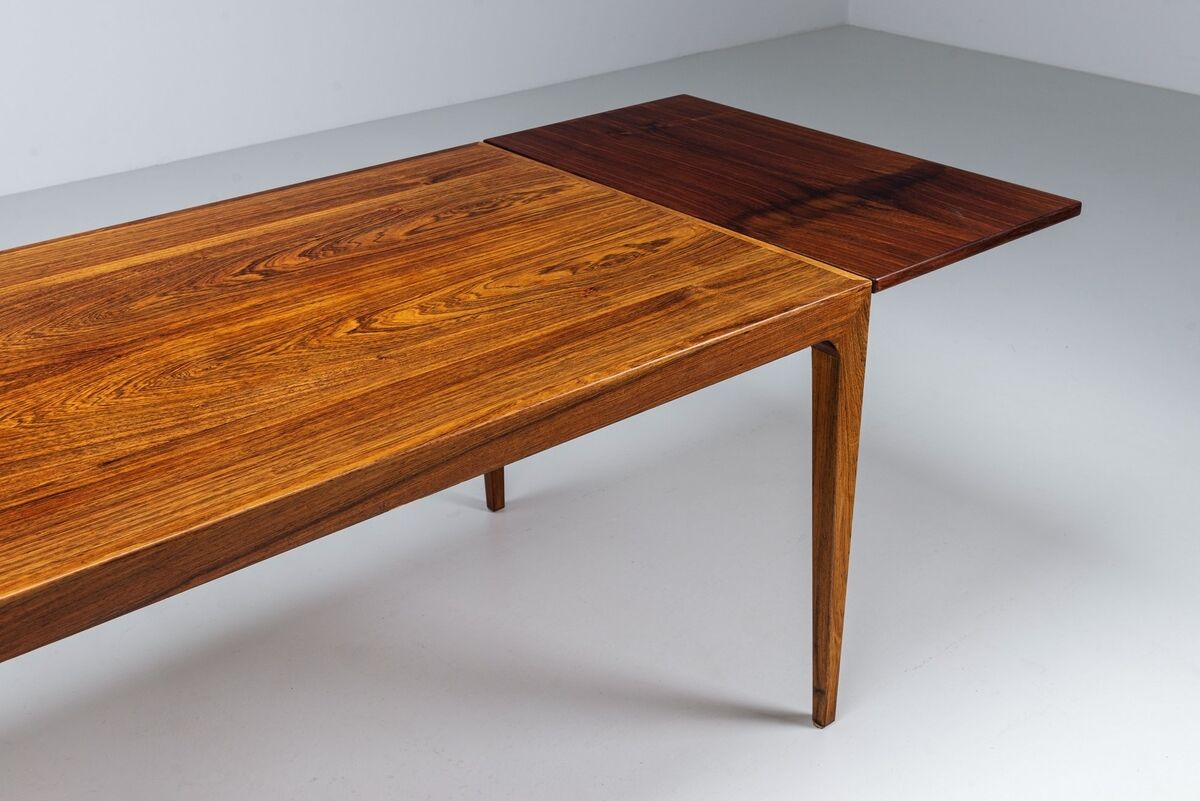 Kai Winding dining table in rosewood Poul Hundevad Denmark 1960
