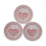 Lot 3 assiettes rose Campagne