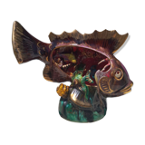 Lampe poisson en céramique vallauris signé les vans