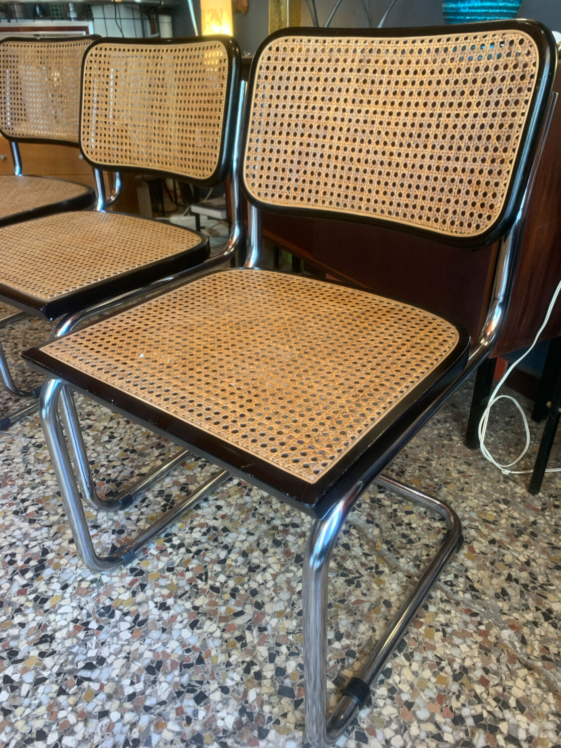 Set of 4 vintage Cesca B32 chairs by Marcel Breuer