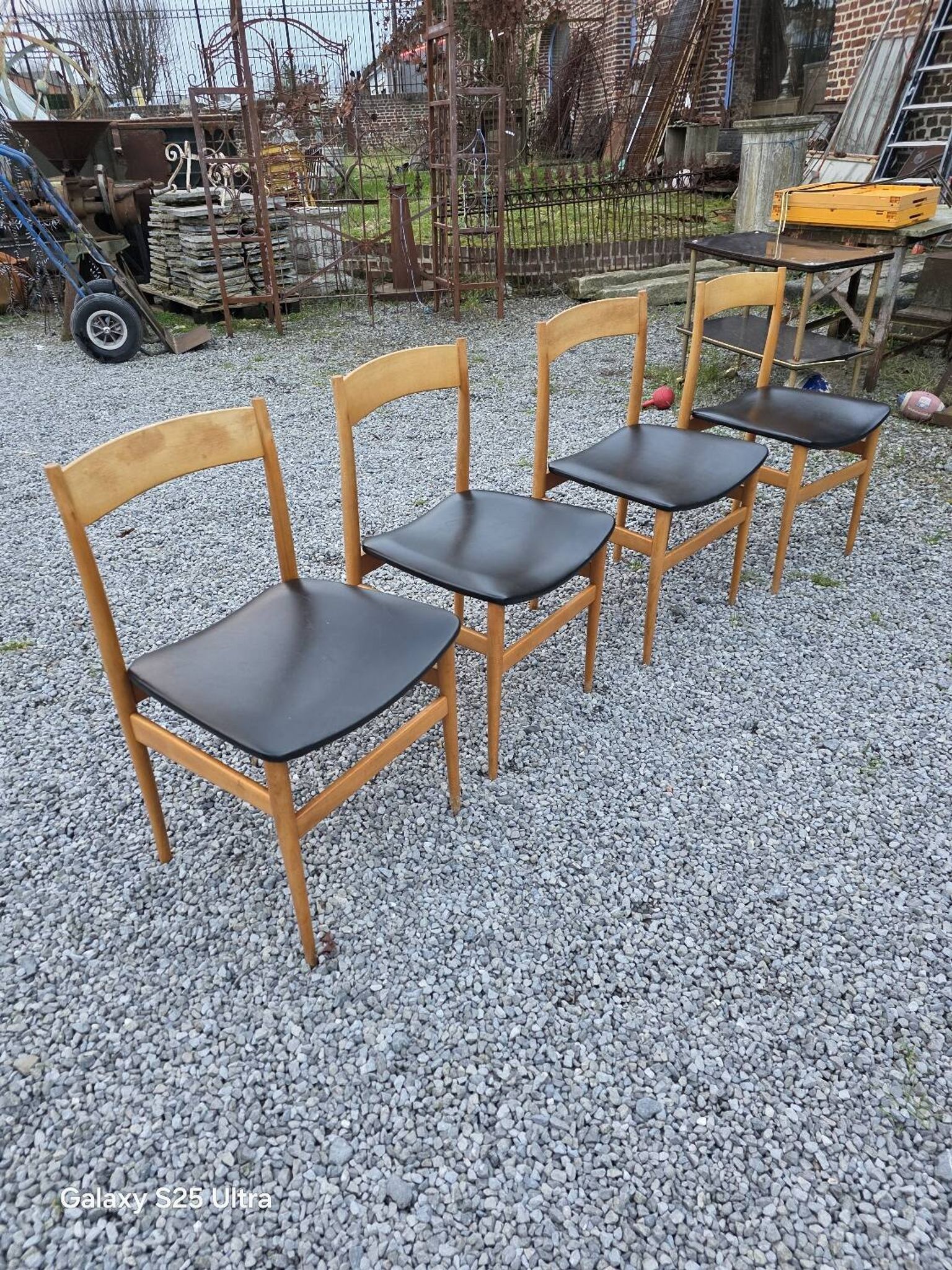 4 chaises scandinave en hêtre des années 60