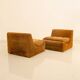 Pair of "Orbis" armchairs in brown velvet by Luigi Colani for Cor 60