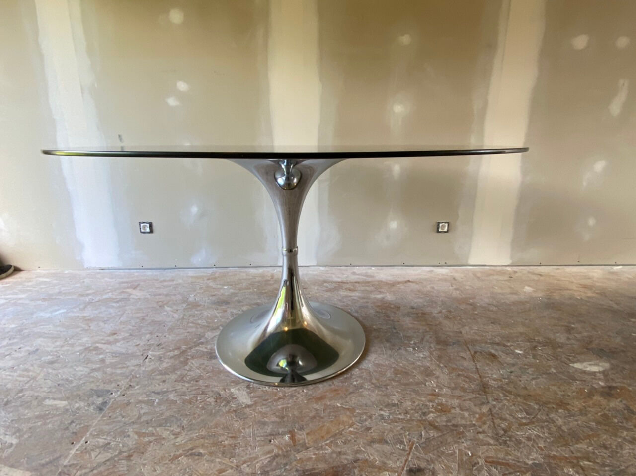 Table glass foot tulip Gastone Rinaldi