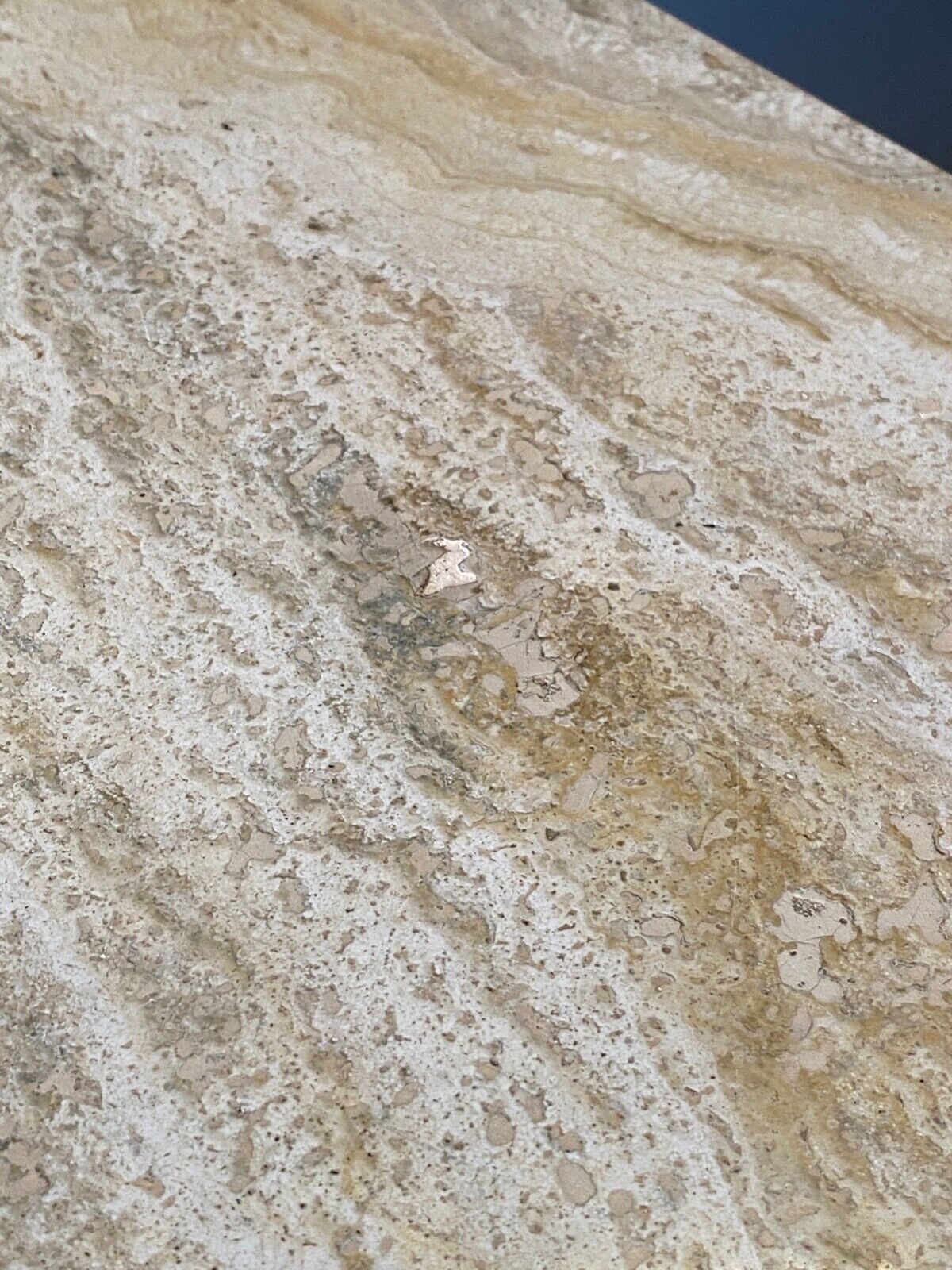 Base table shape square 1970 travertine on wheels french work