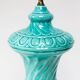 Large turquoise blue table lamp Manises from the 1960s (61 cm)