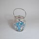 Crystal biscuit barrel with silver-plated mounts and handle, Austrian cut, 1920s.