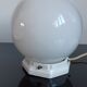 Table lamp ball in opaline and foot porcelain art deco