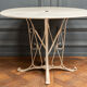 Table in painted sheet metal garden furniture ironwork 1950 base