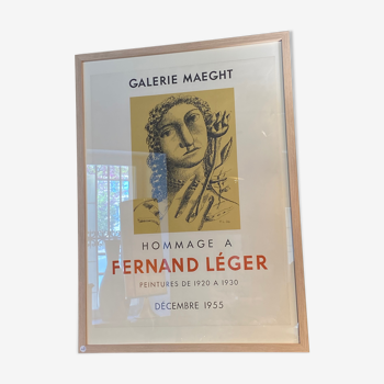 Old lithograph poster Fernand Léger Galerie Maeght