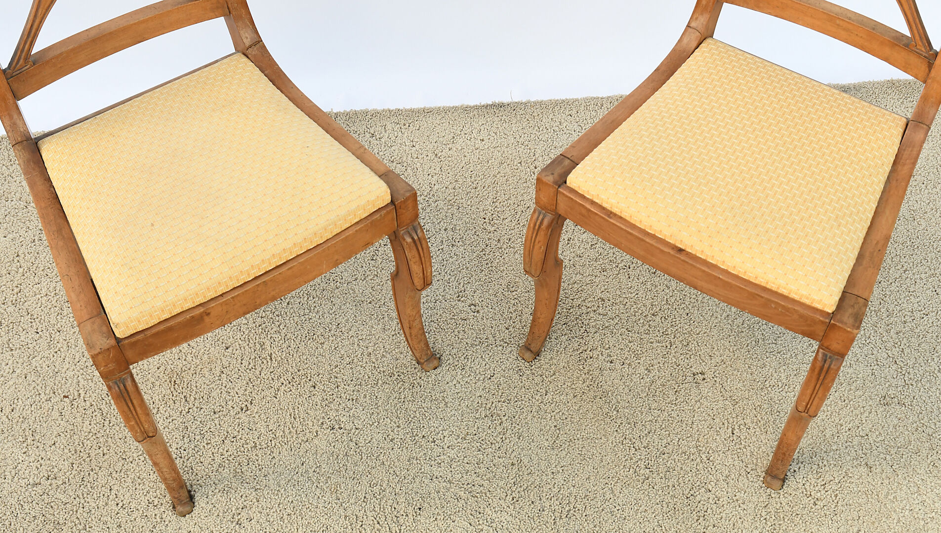 Pair of back chairs with braces