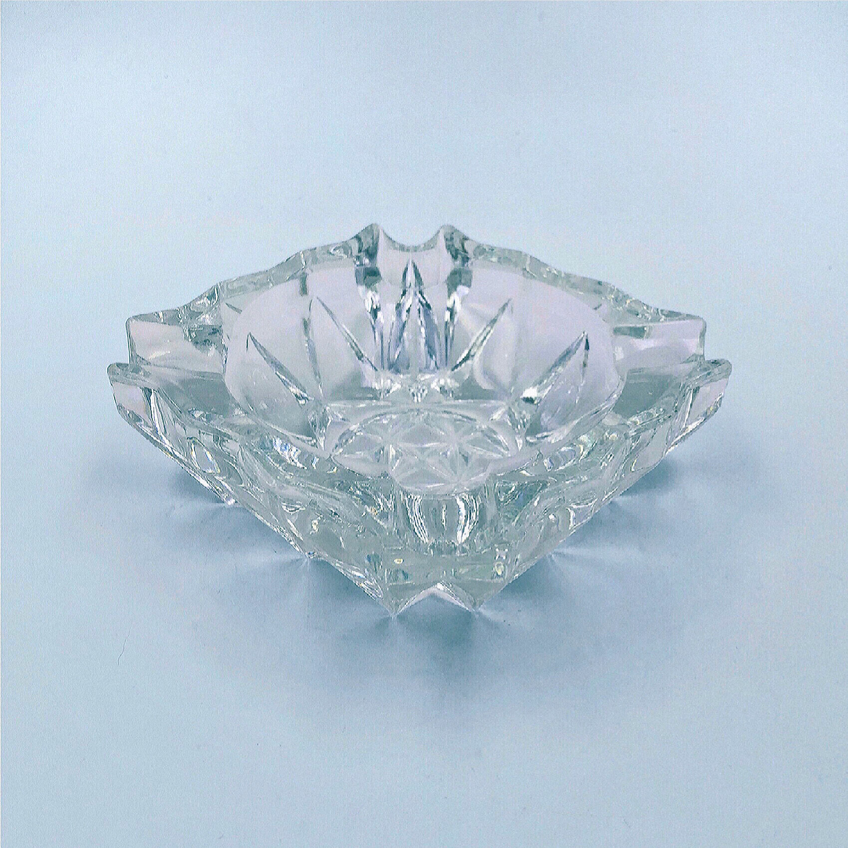 Vintage ashtray in chiseled glass