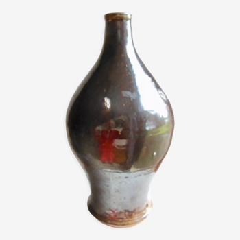 Pied de lampe en grès vintage années 50-60, signature à identifier