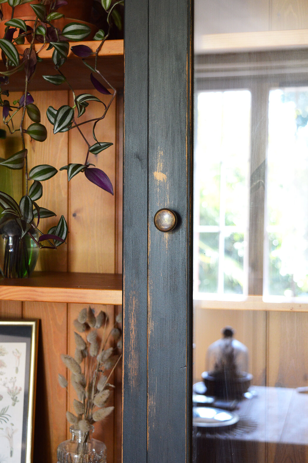 Patinated black cupboard