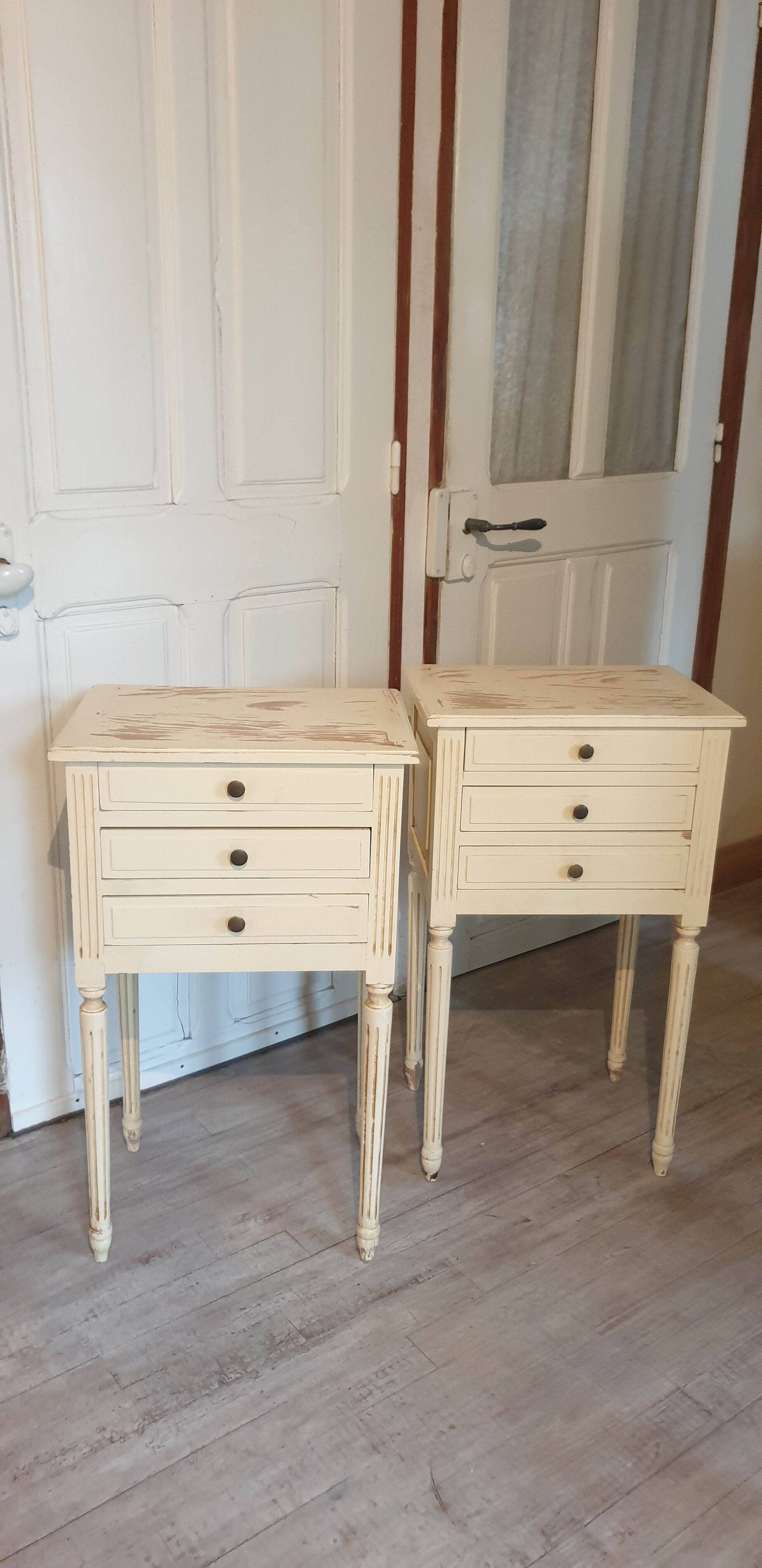 Pair of Louis XVI-style bedside tables