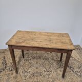 Table de ferme, bureau rustique en chêne massif et sapin, 1950
