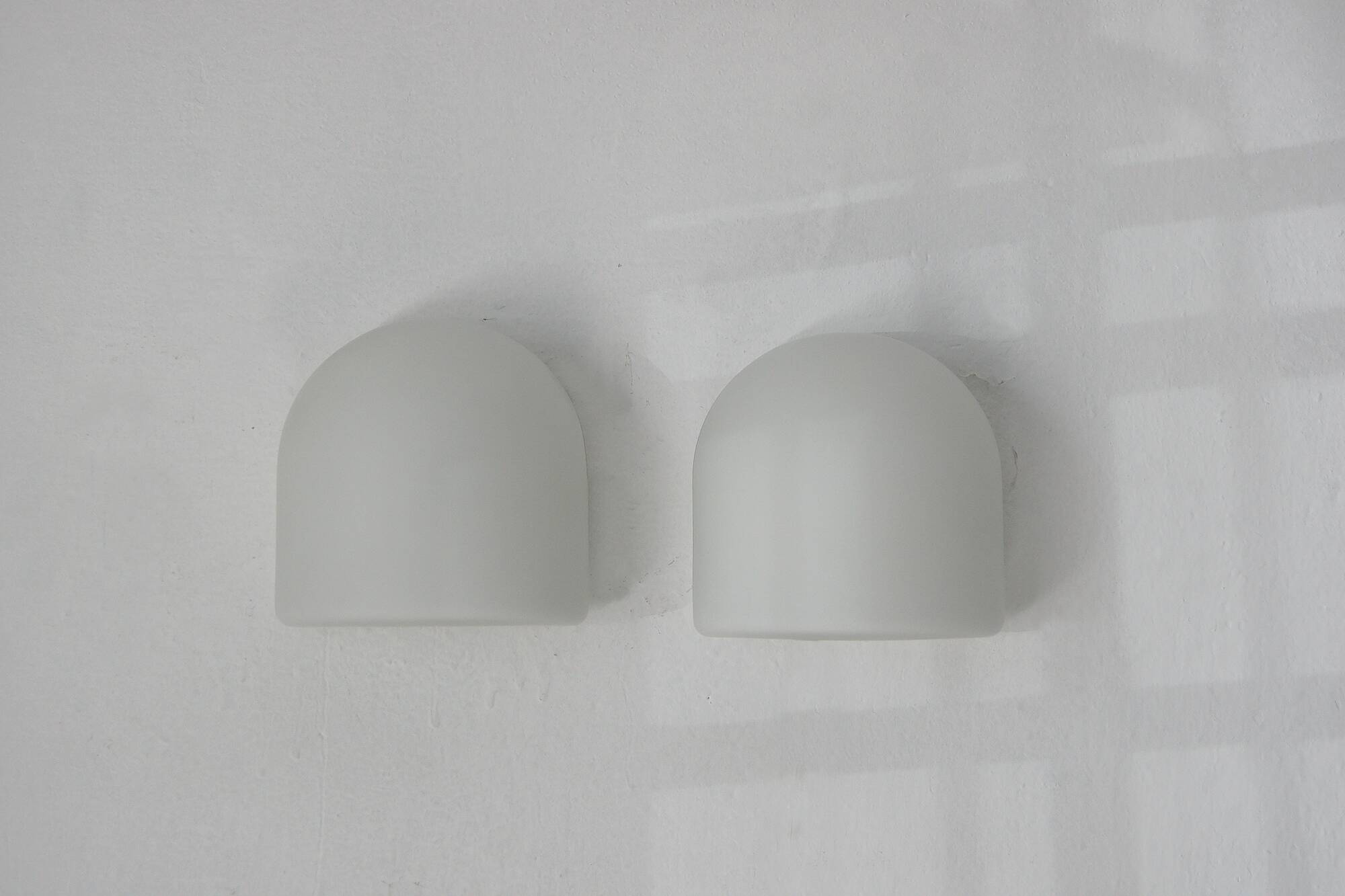 Opaline Wall Lamps by Staff Leuchten, Set of 2