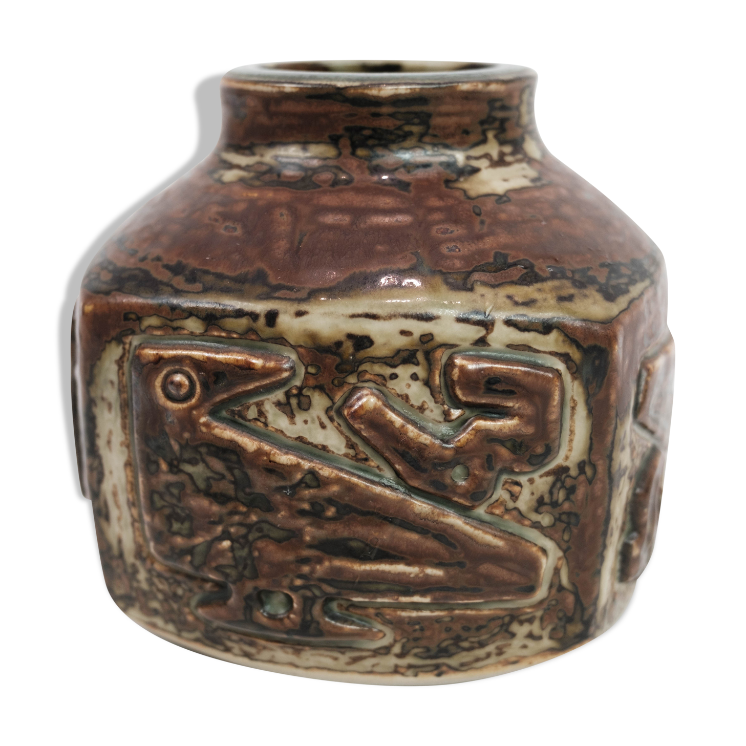Stoneware vase in brown colours, no.: 21925, by Royal Copenhagen
