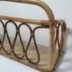 Shelf in curved bamboo and vintage rattan