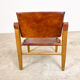 Vintage danish design cognac leather safari chair