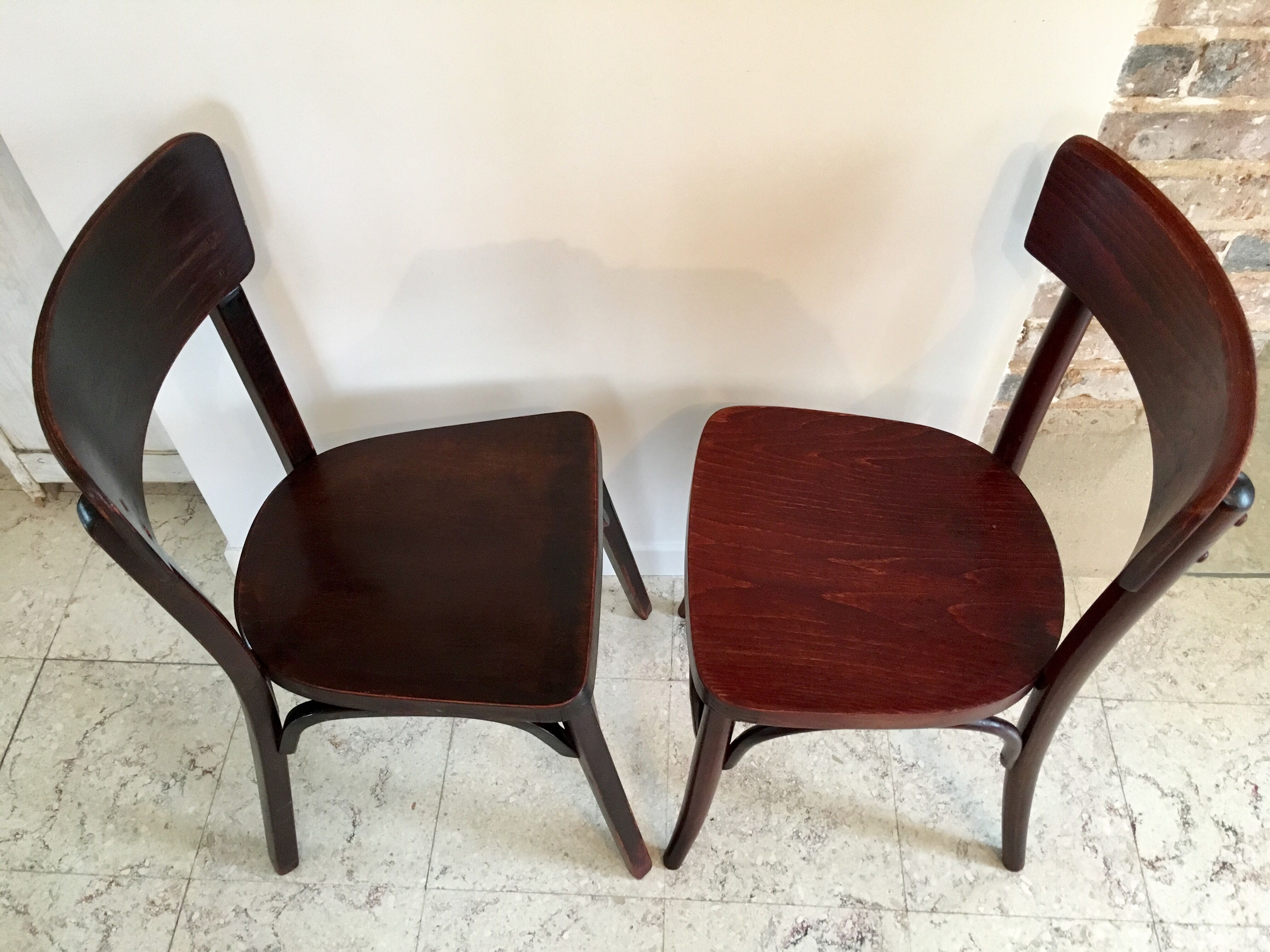 Pair of vintage bistro chairs Berc Antoine