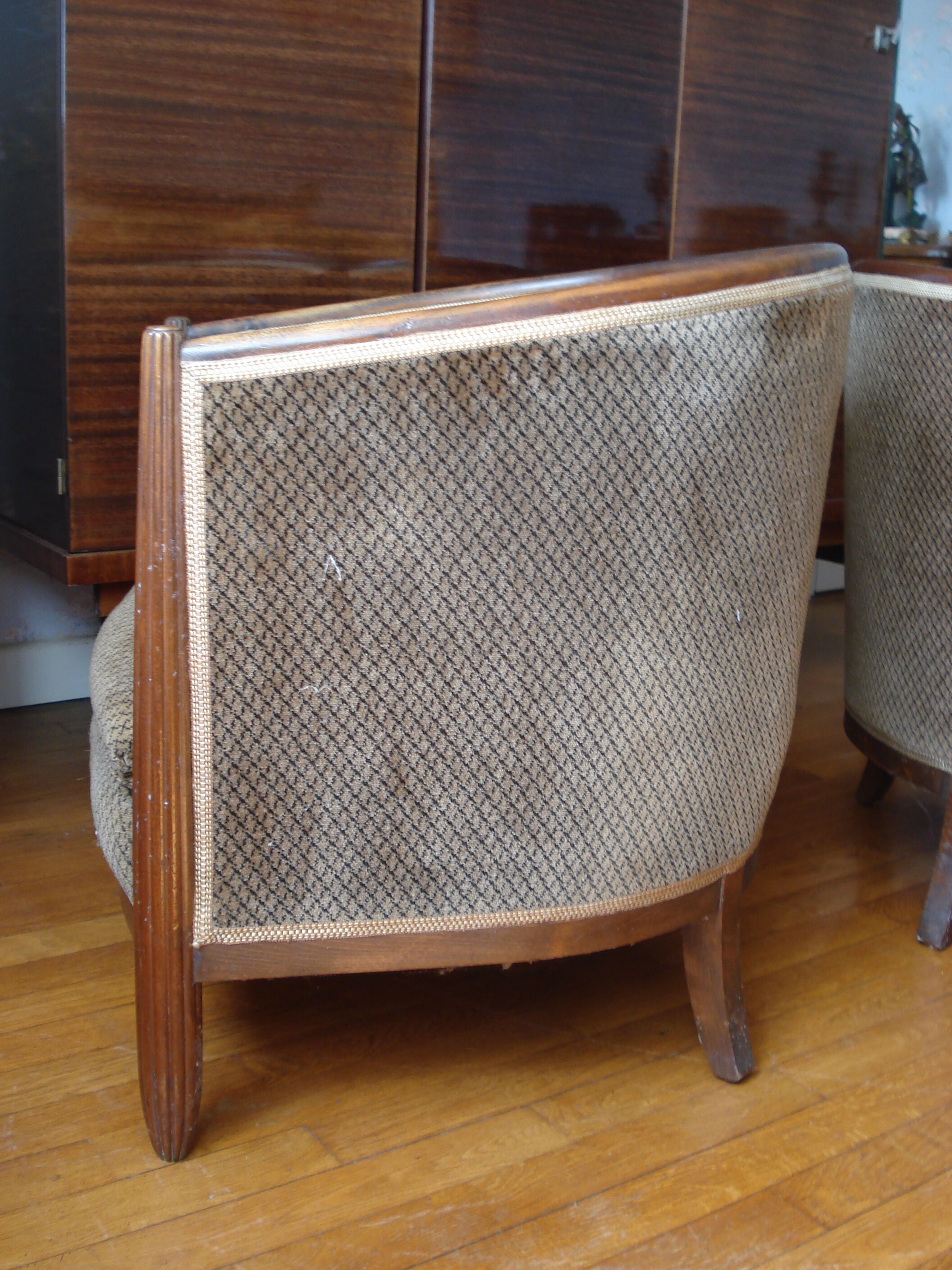 Paire de fauteuils tonneau