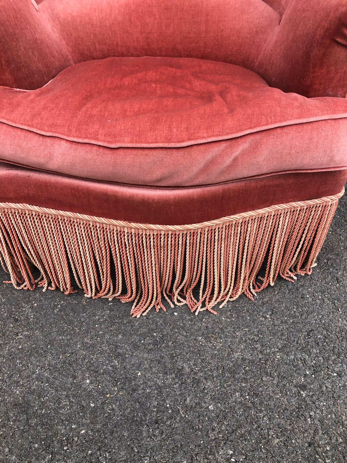 Paire de crapauds vintage en velours rose