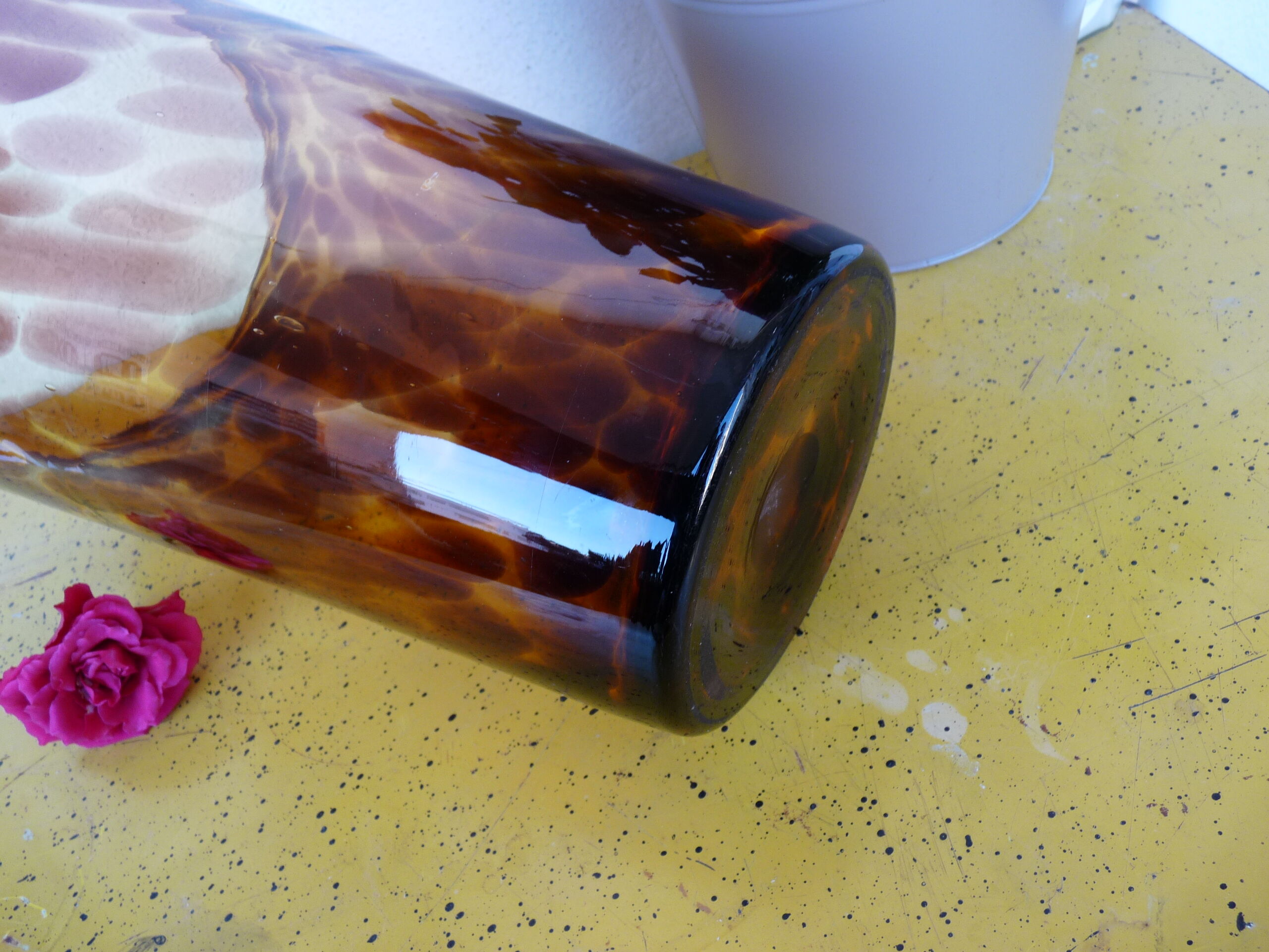 Large murano vase leopard