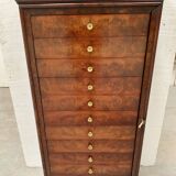 19th century mahogany and veneer cardboard or notary cabinet