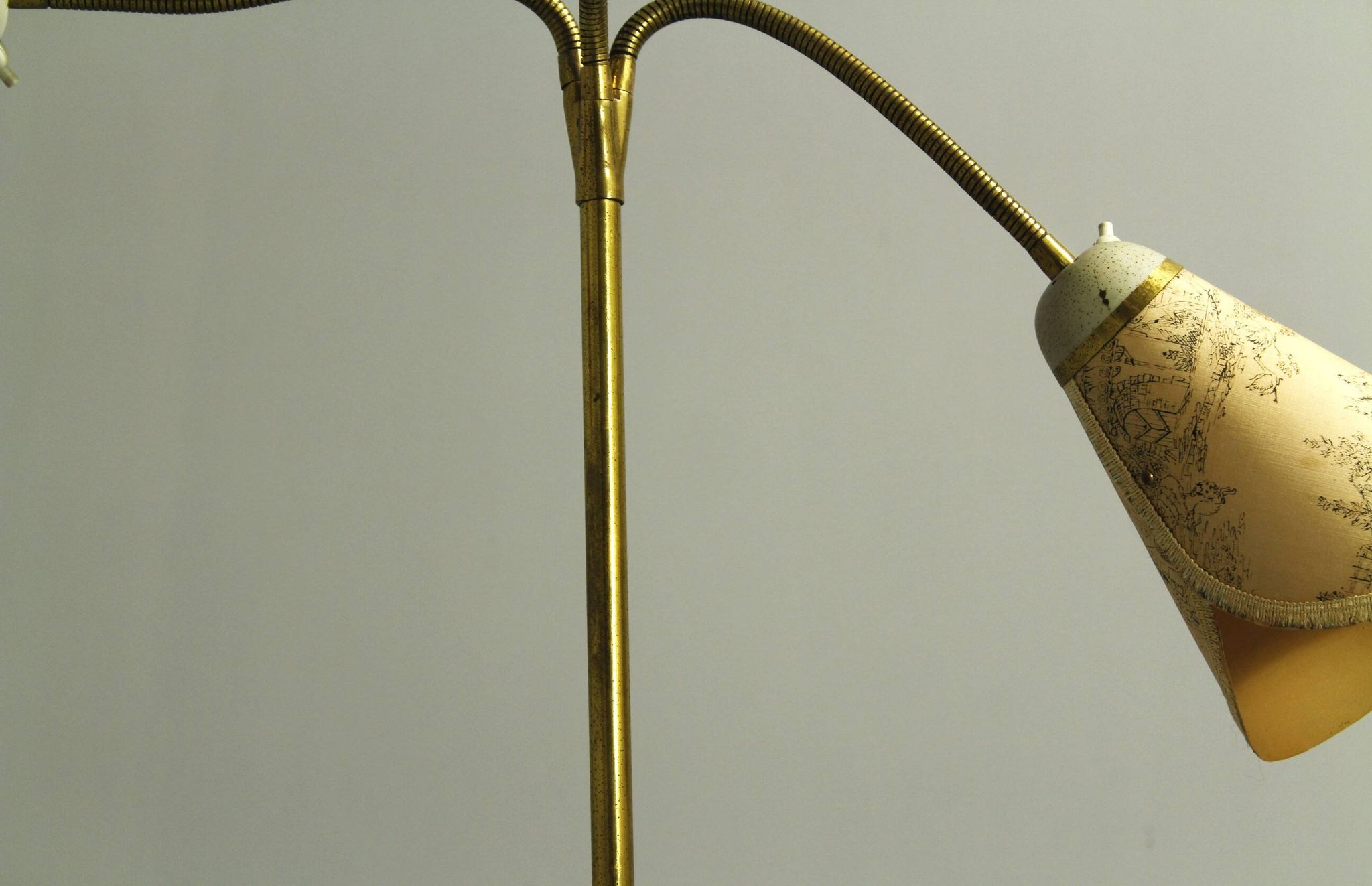 Italian Brass Three Light Floor Lamp, 1960s