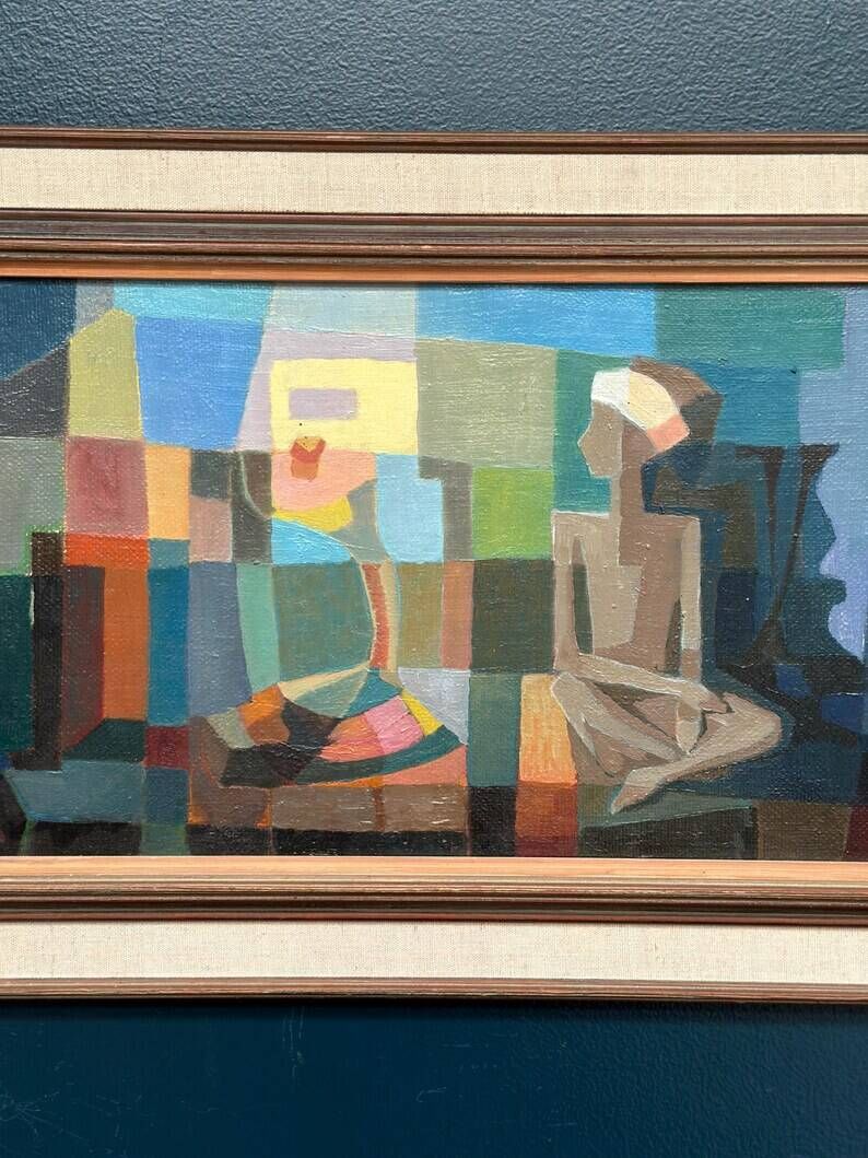 Original Oil on Swedish Panel – "The Snake Charmer" by Ragnar Ring (1908–1999) – Signed – Vintage and Framed – 38 × 60 cm (15" × 23.6")