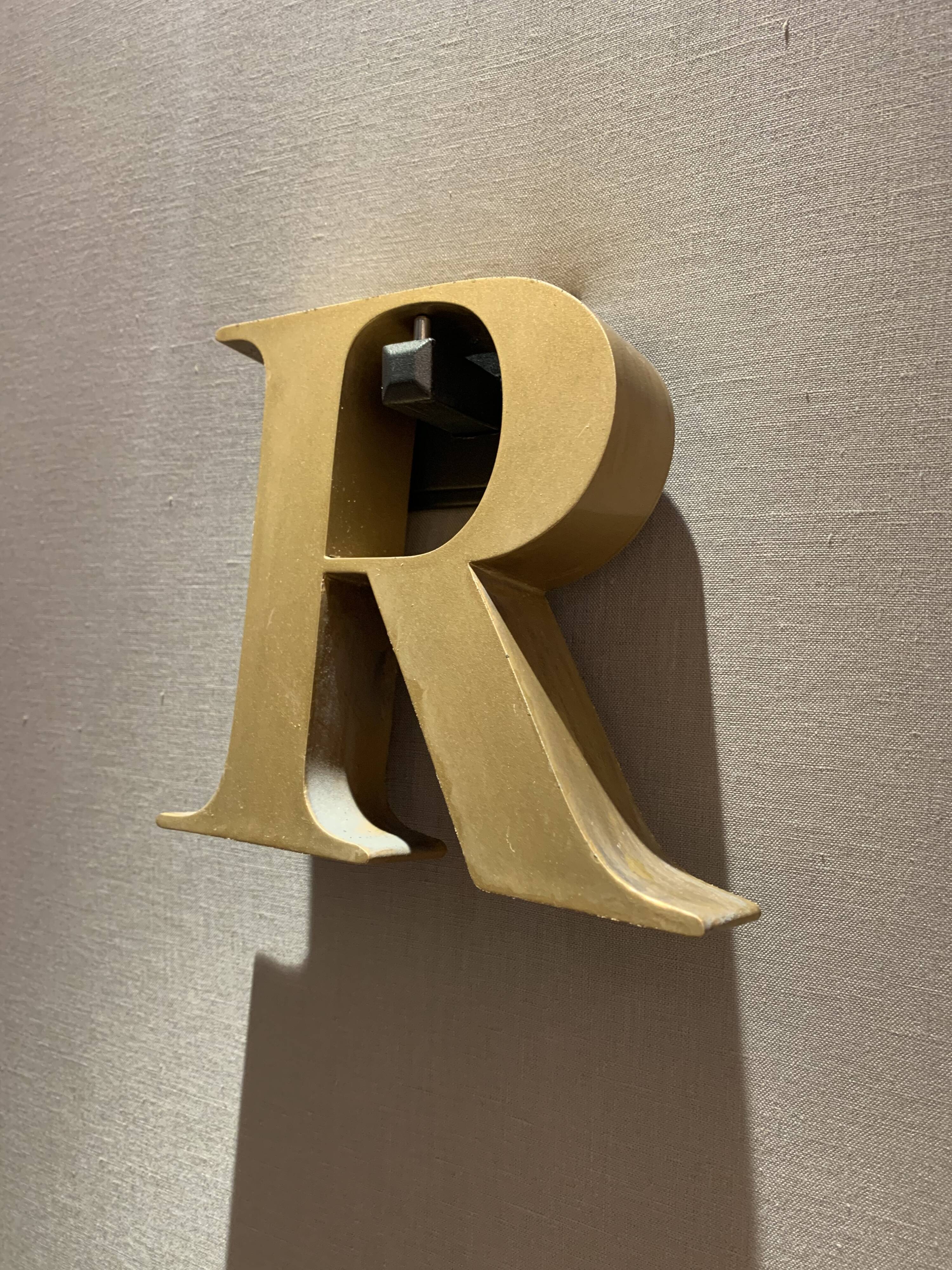 Letter.E . vintage metal