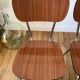 Trio of brown formica chairs 70s
