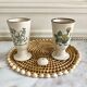 Paire de mazagrans tasses herbier