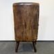 Antique Chesterfield Wing Chair with Stool and English Side Table