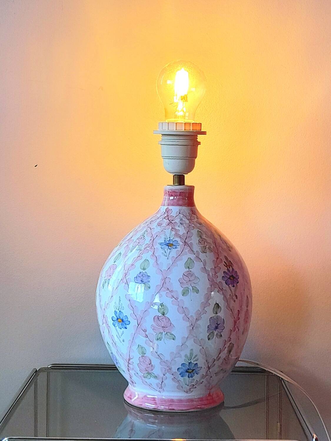 Ceramic lamp base, signed.